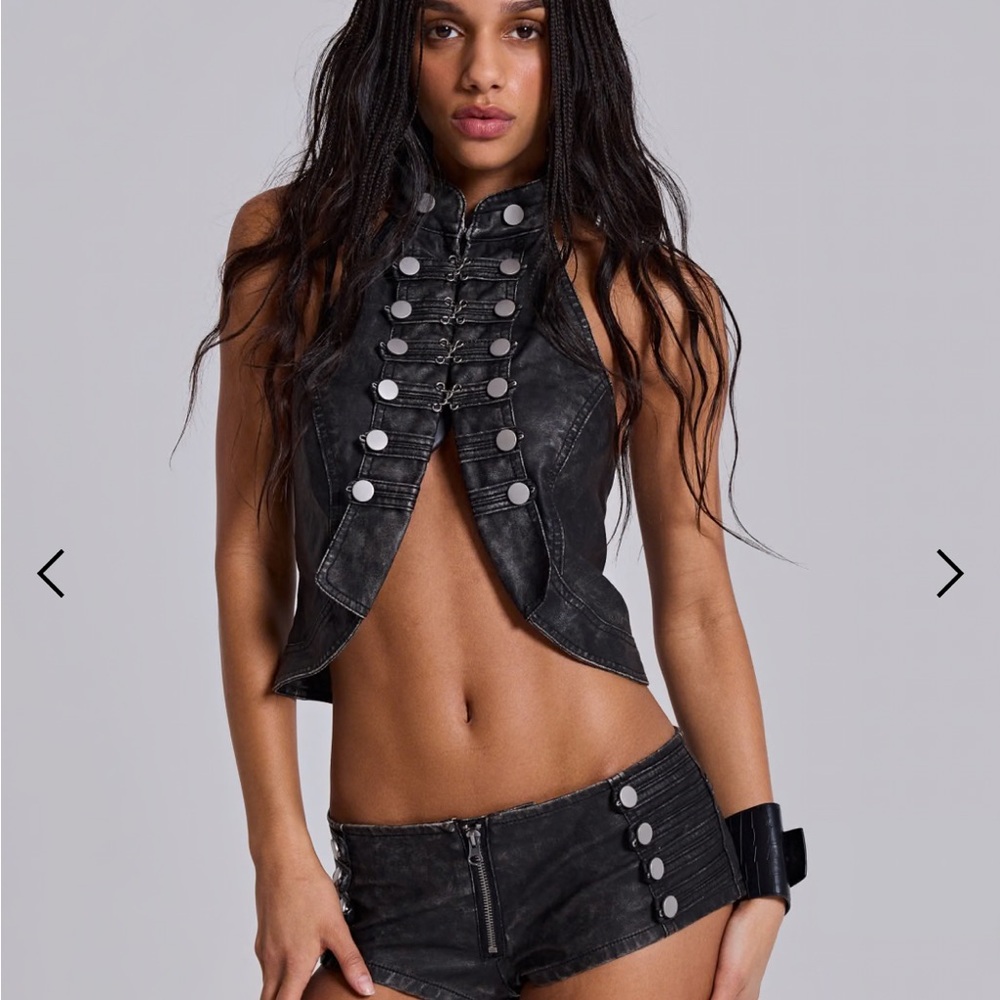 Jaded London military pu top